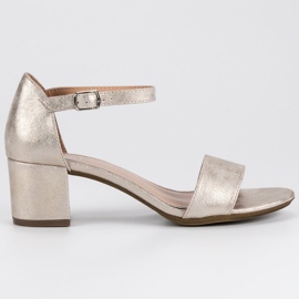 Filippo Sandalen auf einem niedrigen Pfosten gelb