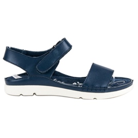 Filippo Marineblaue Ledersandalen