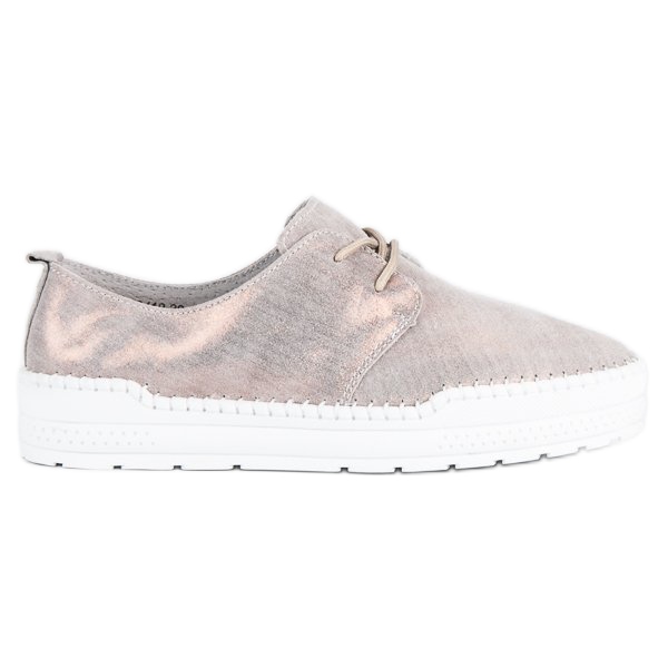 Filippo Gebundene Lederschuhe grau