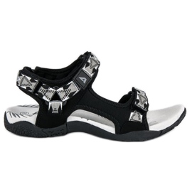 American Club Bequeme Damensandalen schwarz