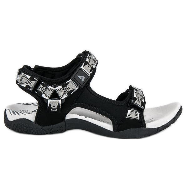 American Club Bequeme Damensandalen schwarz