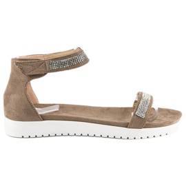 Evento Elegante Sandalen mit Klettverschluss braun