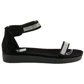 Evento Elegante Sandalen mit Klettverschluss schwarz