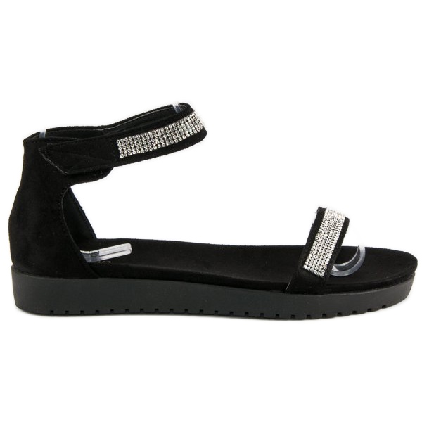 Evento Elegante Sandalen mit Klettverschluss schwarz