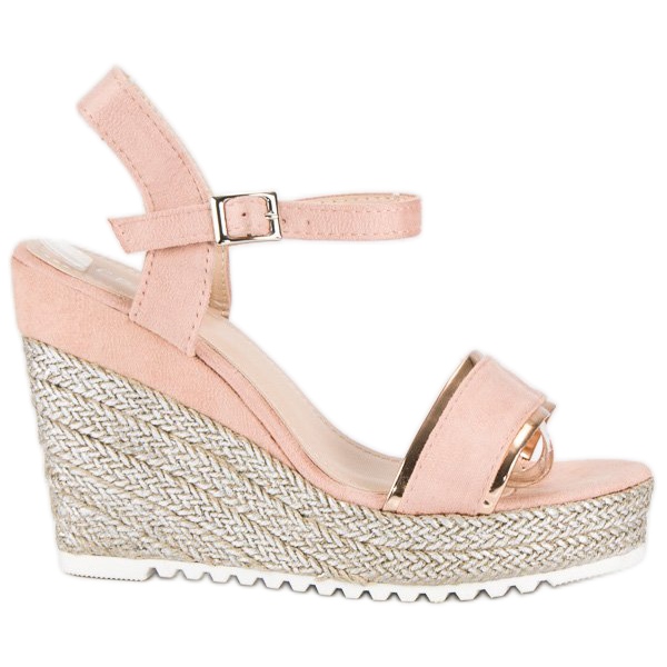 Erynn Bequeme Espadrilles mit Keilabsatz rosa