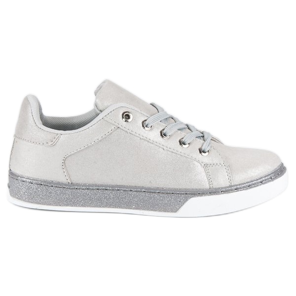 Silber gebundene Turnschuhe grau