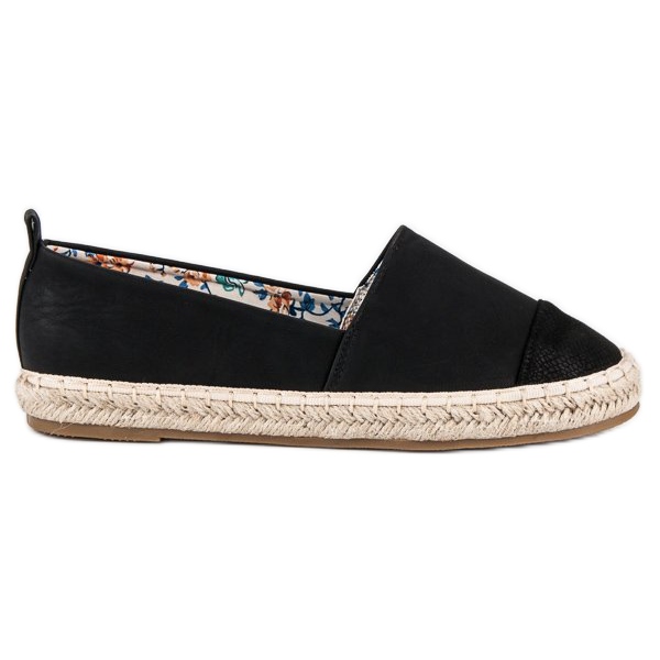 Marquiz Schwarze leichte Espadrilles