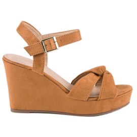 Bello Star Braune Keilsandalen mehrfarbig