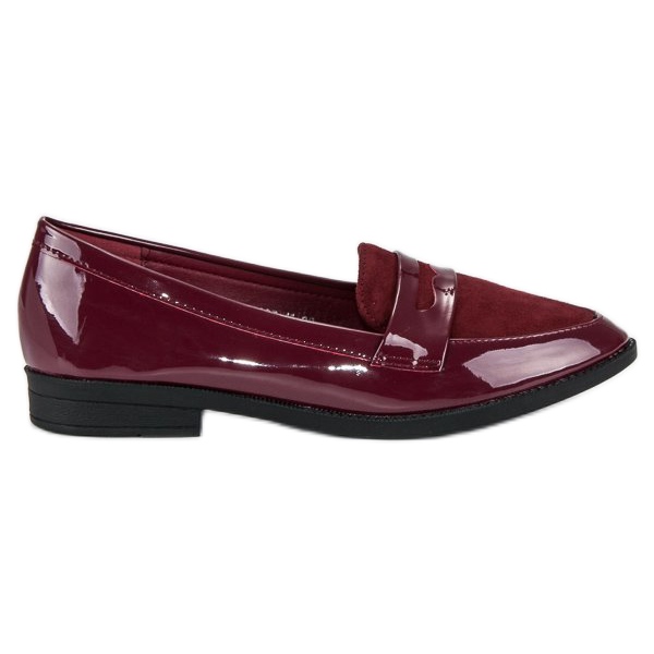 Best Shoes Burgund lackierte Loafer mehrfarbig rot