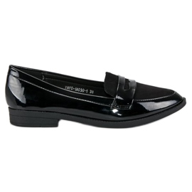 Best Shoes Schwarz lackierte Loafer