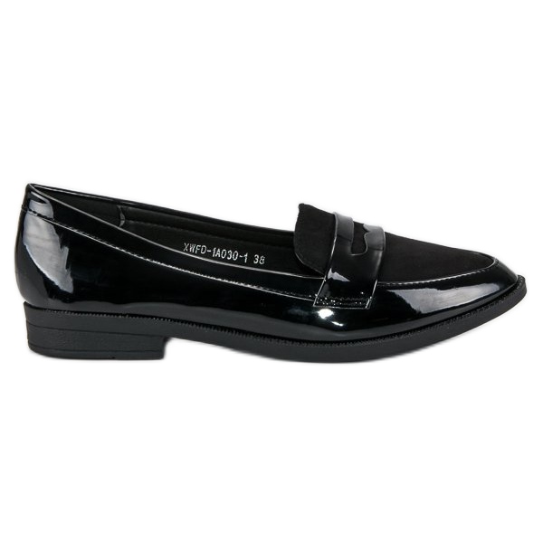 Best Shoes Schwarz lackierte Loafer