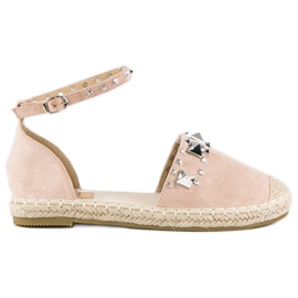 Flache Espadrilles-Sandalen rosa