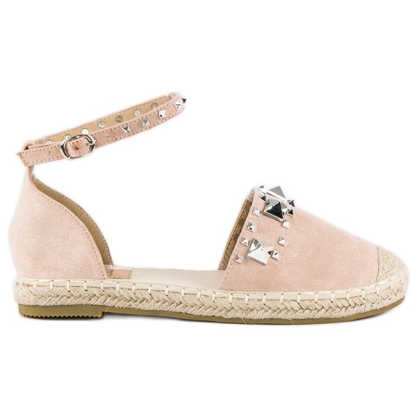 Flache Espadrilles-Sandalen rosa