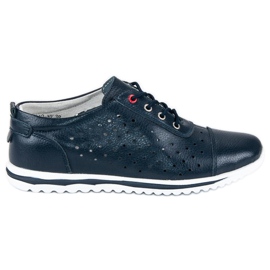 VINCEZA Turnschuhe mit Lochmuster marineblau