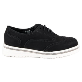 Ideal Shoes Schwarze Schnürschuhe