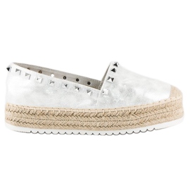 Forever Folie Espadrilles auf der Plattform grau