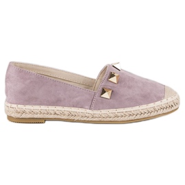 Bestelle Lila Espadrilles mit Strasssteinen