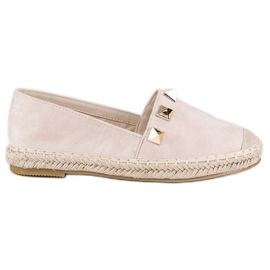 Bestelle Beige Espadrilles mit Strasssteinen
