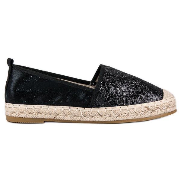 Coura Schwarze Espadrilles mit Glitzer