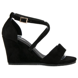 Schwarze Wildledersandalen