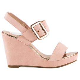 Bello Star Keilsandalen aus Wildleder rosa