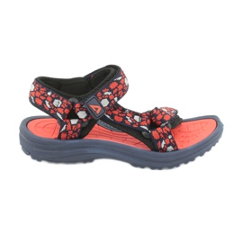 American Club Sandalen 8122 Schaumeinlage navy blau orange