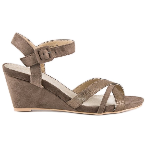 Evento Keilsandalen aus Wildleder braun