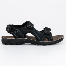 Hasby Leder Herren Sandalen schwarz