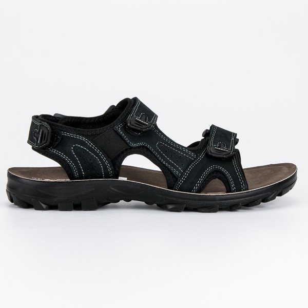 Hasby Leder Herren Sandalen schwarz