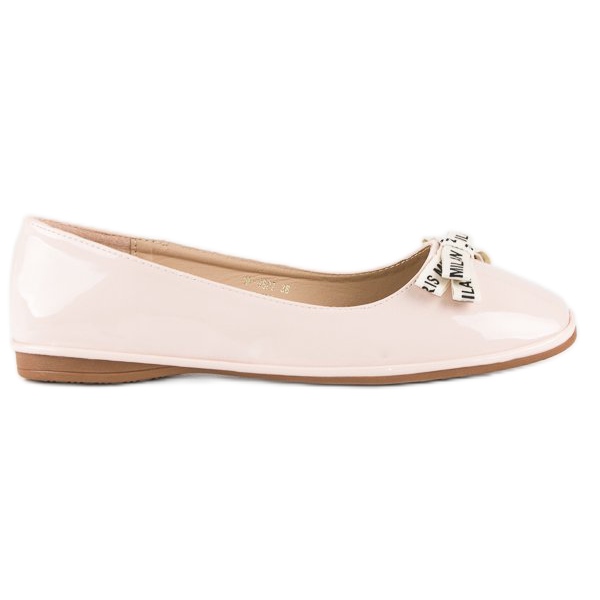Ideal Shoes Pulverlackierte Ballerinas rosa