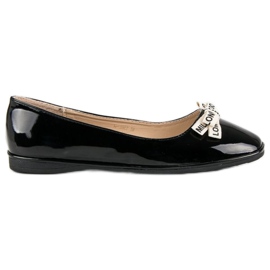 Ideal Shoes Schwarz lackierte Ballerinas