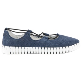 VINCEZA marineblaue Ballerinas