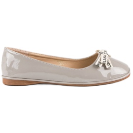 Ideal Shoes Grau lackierte Ballerinas