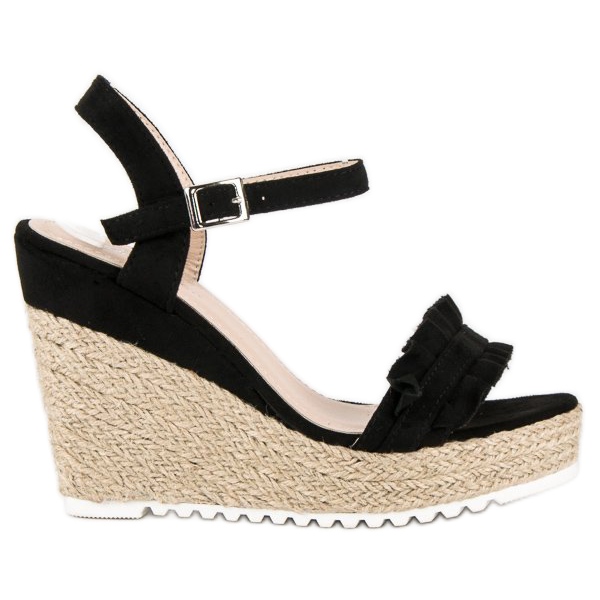 Bello Star Schwarze Espadrilles-Sandalen