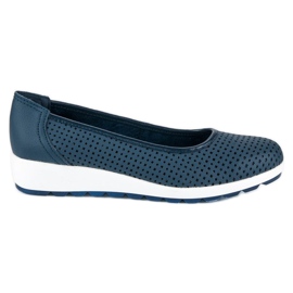 Vinceza-Ballerinas aus Leder blau