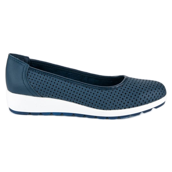 Vinceza-Ballerinas aus Leder blau