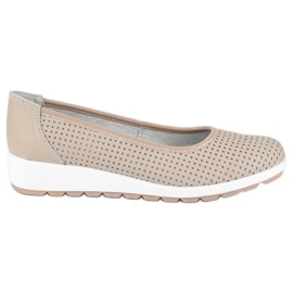 Vinceza-Ballerinas aus Leder braun