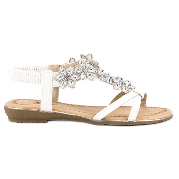 Elegante flache Sandalen weiß