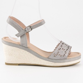 Ideal Shoes Graue Espadrilles auf dem Keil