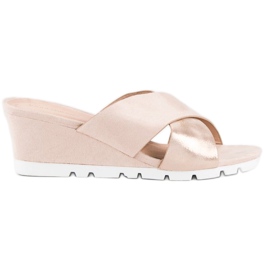 Ideal Shoes Rosa Keilpantoffeln