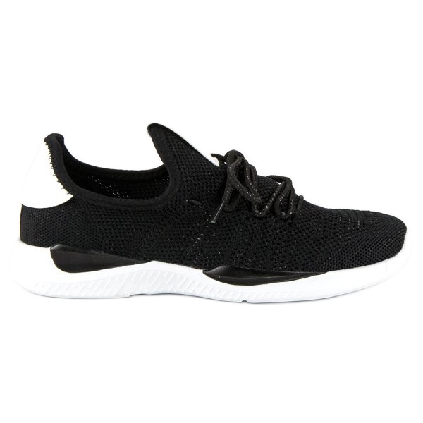 Sport Luftige Slip-on-Sneaker weiß schwarz
