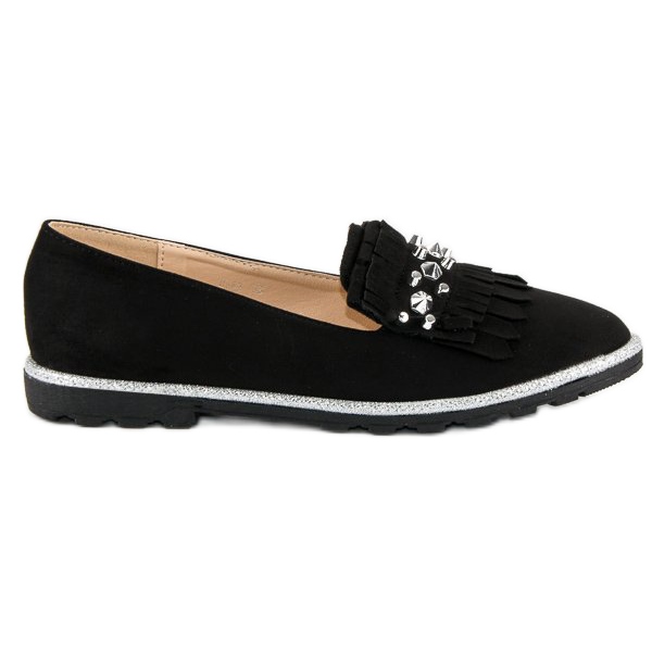 Forever Folie Elegante Wildleder-Loafer schwarz