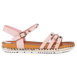 Anesia Paris Rock flache Sandalen rosa