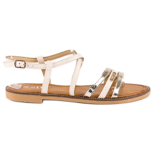 SDS Elegante flache Sandalen braun