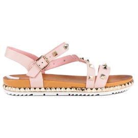 Anesia Paris Rosa Sandalen mit Nieten