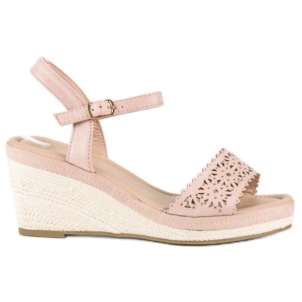 Ideal Shoes Beige Keil-Espadrilles