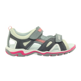 Sandalen mit Klettverschluss Bartek 19176 grau rosa naturfarben