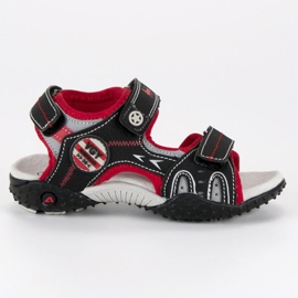 American Club Bequeme amerikanische Sandalen schwarz
