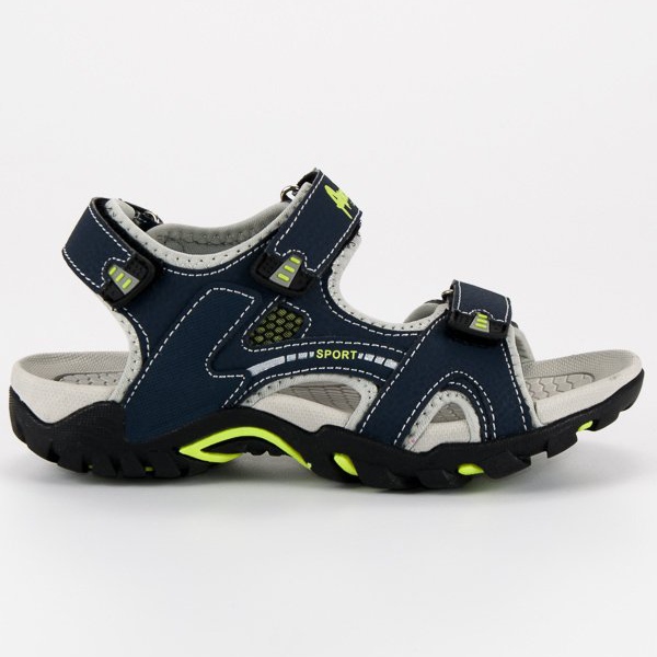 American Club Navy American Samt Sandalen blau