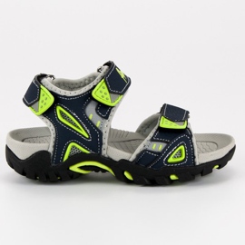 American Club Amerikanische Jungensandalen gelb marineblau